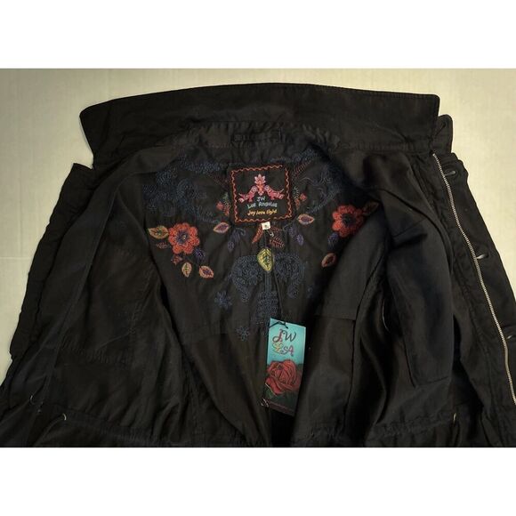 Johnny Was Los Angeles Sz Small Frankie Army Jacket NWT Floral Embroidered - Picture 5 of 16